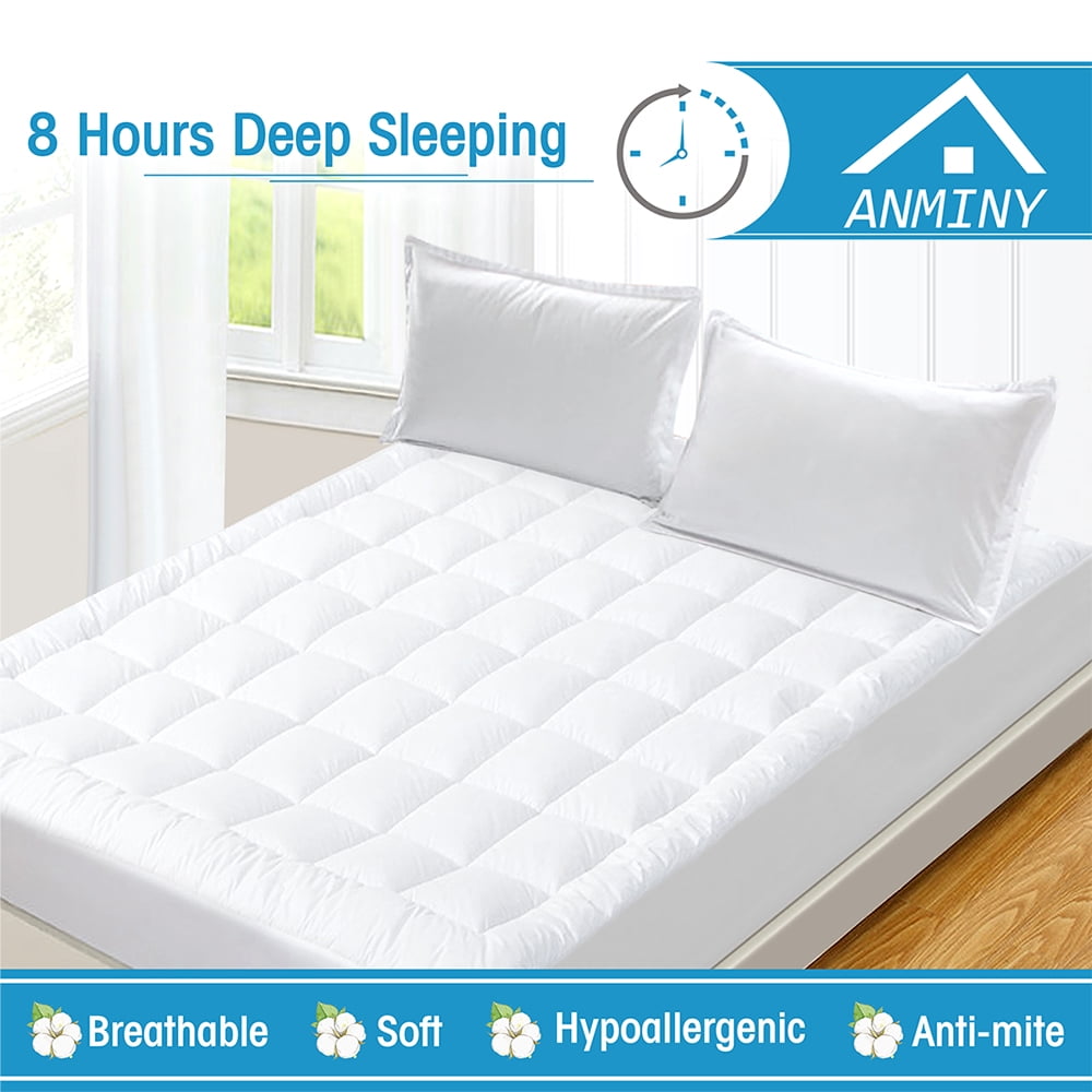 ANMINY Mattress Pad Twin Size Mattress Protector Pillow Top Bed Cover