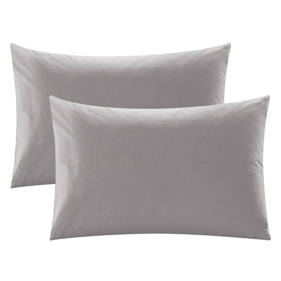 ANMINY Pillowcase Set of 2 Pillow Cases 300 Thread Count Soft Cotton Bed Pillow Covers King Size 20"x36" Gray