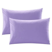 ANMINY Pillowcase Set of 2 Pillow Cases 300 Thread Count Soft Cotton Bed Pillow Covers King Size 20"x36" Purple