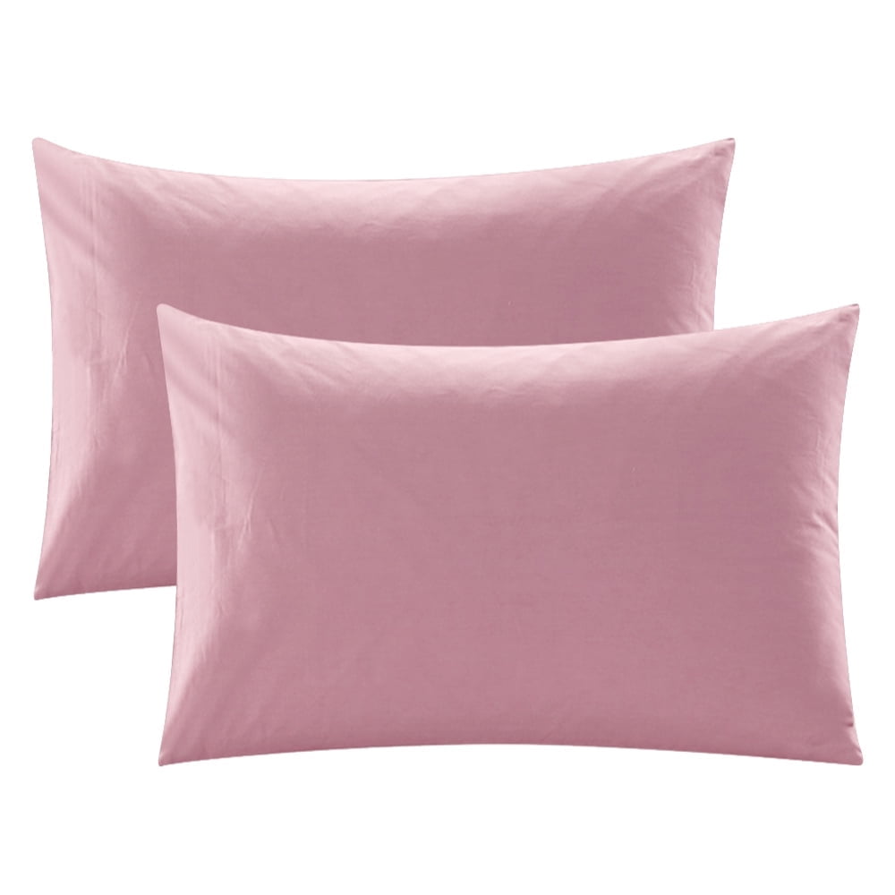 ANMINY Pillowcase Set of 2 Pillow Cases 300 Thread Count Soft Cotton Bed Pillow Covers Standard Size 20"x26" Pink