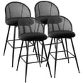 thumbnail image 1 of ANMINY Swivel Rattan Bar Stools, 29" Counter Height Set of 4, Upholstered Chairs Barstools with Full Back and Metal Legs Modern Boucle Fabric Seat for Home Kitchen Island, 1 of 10