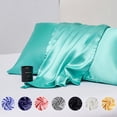 thumbnail image 1 of ANMINY Satin Pillowcase Set of 2 Queen Silk Bedding Pillowcases 30" x 20" Pillow Cover, Blue, 1 of 5