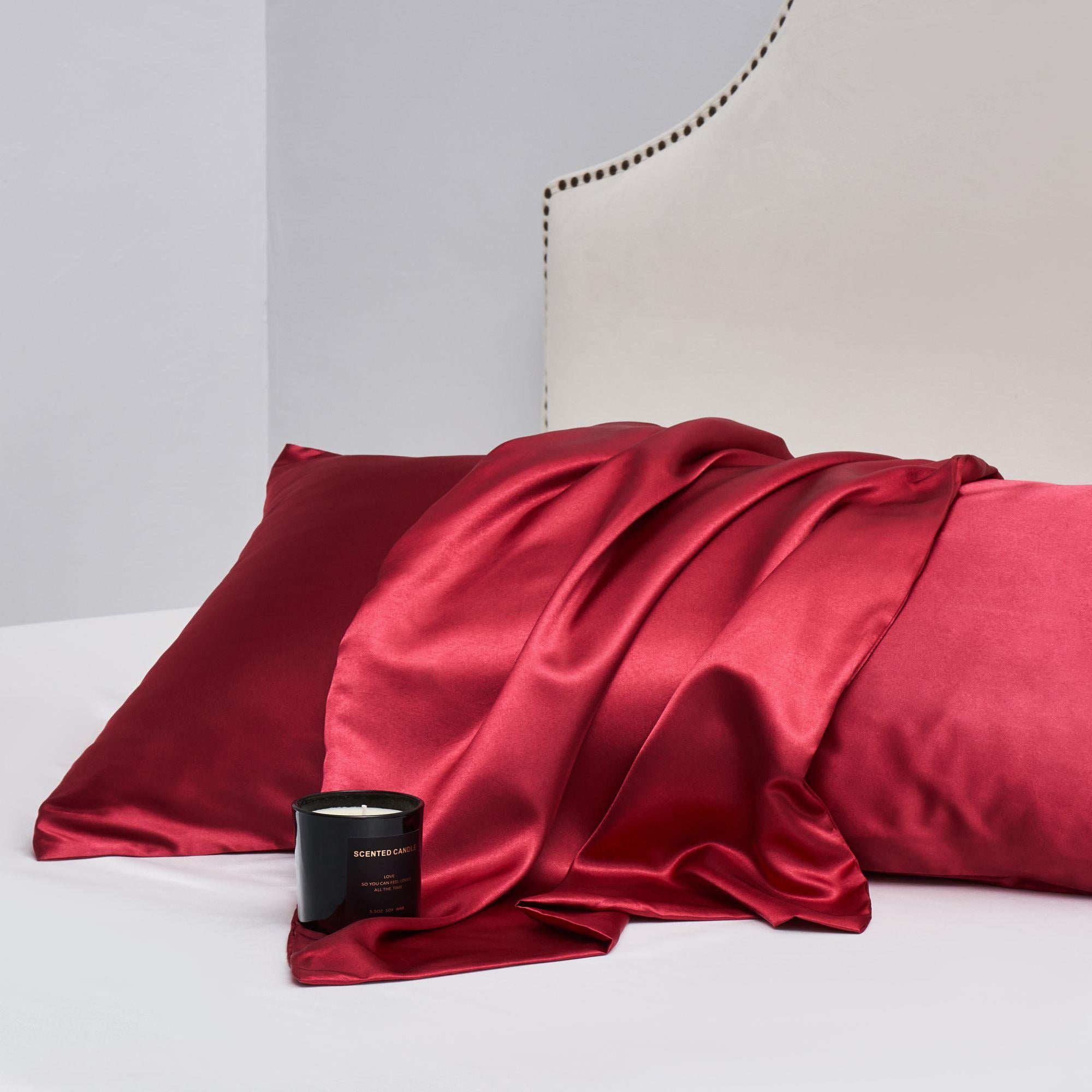 ANMINY Satin Pillowcase Set of 2 Standard Silk Bedding Pillowcases 26