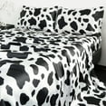thumbnail image 1 of ANMINY Satin Sheets King Silk Sheets Cow Pattern Bed Sheet Set Deep Pocket Bed Flat Fitted Sheet, 4-Pieces, 1 of 10