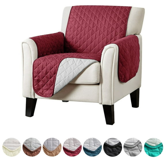 ANMINY Sofa Cover Slipcover 1/2/3 Seaters Couch Cover Non-slip Burgundy Pet Furniture Cover for Dogs/Cats Armchair