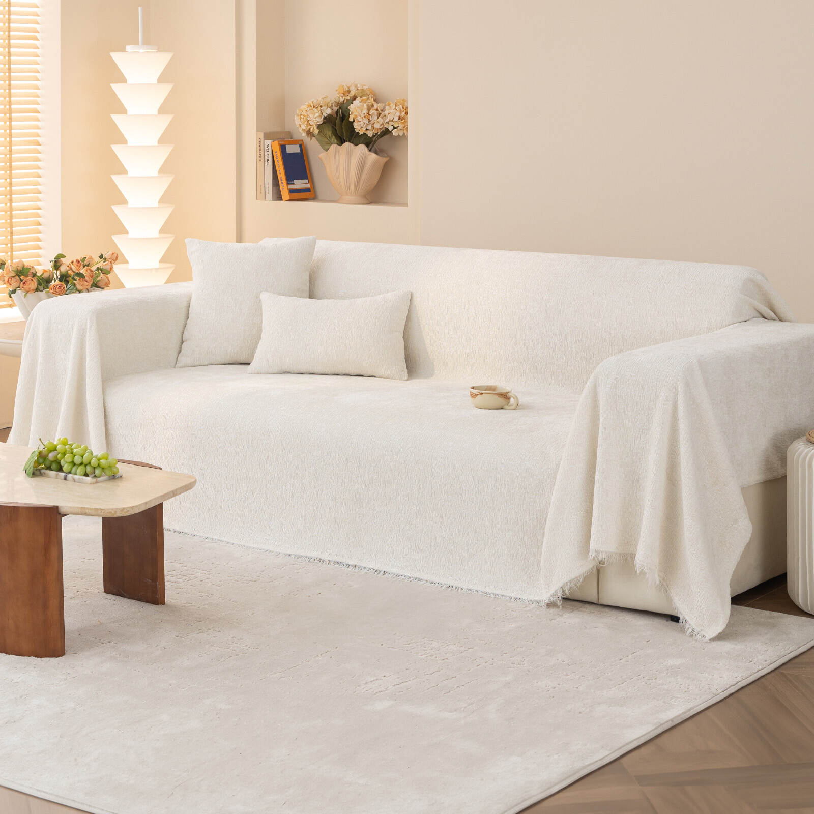 ANMINY Sofa Cushion Cover Stretch Couch Seat Slipcover Furniture Protector 3 Seater