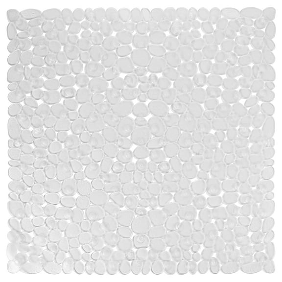 ANMINY Square Bath Shower Tub Mat 21 x 21 in Non-Slip Stall Mat with Suction Cups with Drain Holes