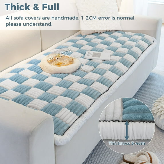 ANMINY Stretchy Slipcovers Lattice Sofa Covers All-Inclusive Pleated Ruffled Skirt Protector