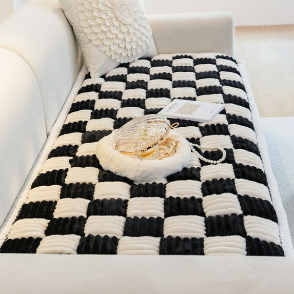 ANMINY Stretchy Slipcovers Lattice Sofa Covers All-Inclusive Pleated Ruffled Skirt Protector