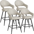 thumbnail image 1 of ANMINY Swivel Bar Stools PU Leather Upholstered Modern Bar Chairs, Set of 4, 26" Counter Height Bar Stools with Hollow Back Island Stools for Home Bar Kitchen Pub, 1 of 11