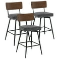 thumbnail image 1 of ANMINY Swivel Bar Stools Set of 3, 26" Seat Height, Upholstered Faux Leather Counter Barstools with Wood Backs and Metal Legs, Counter Height Bar Stool for Kitchen Island, 1 of 9