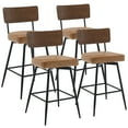 thumbnail image 1 of ANMINY Swivel Bar Stools Set of 4, 26" Seat Height, Upholstered Faux Leather Counter Barstools with Wood Backs and Metal Legs, Counter Height Bar Stool for Kitchen Island, 1 of 9