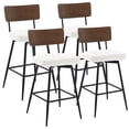thumbnail image 1 of ANMINY Swivel Bar Stools Set of 4, 29" Seat Height, Upholstered Faux Leather Counter Barstools with Wood Backs and Metal Legs, Counter Height Bar Stool for Kitchen Island, 1 of 9
