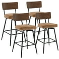 thumbnail image 1 of ANMINY Swivel Bar Stools Set of 4, 29" Seat Height, Upholstered Faux Leather Counter Barstools with Wood Backs and Metal Legs, Counter Height Bar Stool for Kitchen Island, 1 of 9