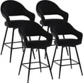 thumbnail image 1 of ANMINY Swivel Bar Stools Velvet Upholstered Modern Bar Chairs, Set of 4, 26" Counter Height Bar Stools with Hollow Back Island Stools for Home Bar Kitchen Pub, 1 of 11