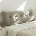 thumbnail image 1 of ANMINY Wedge Headboard Reading Pillow 59" x 15.7" x 4.7" Triangular Bolster Backrest Support Cushion for Bed, Sofa, Daybed, Light Gray, 1 of 6