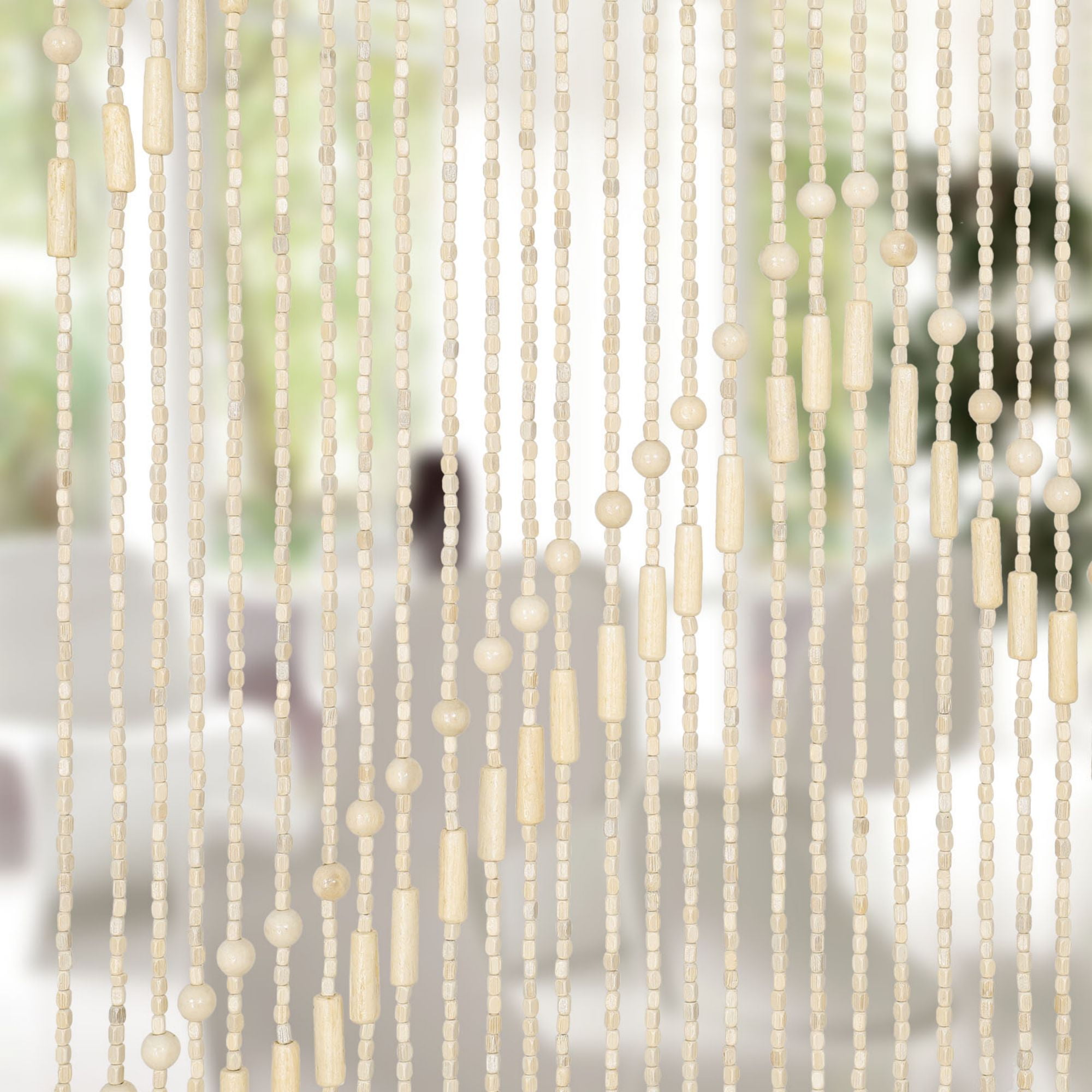 ANMINY Wooden Bead Door Curtain Handmade Beaded Curtain for Doorway