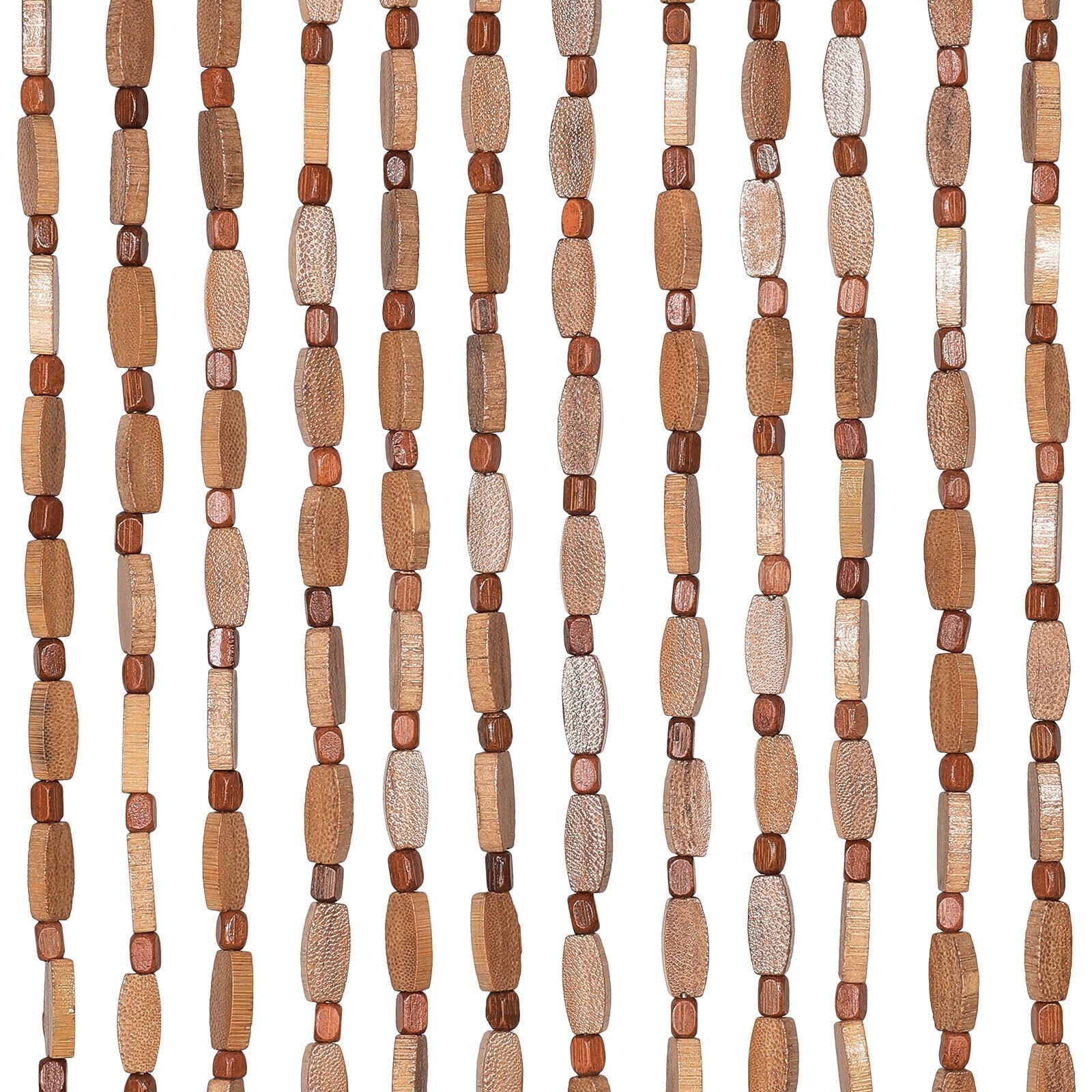 ANMINY Classic Brown Coffee Wooden Hook Up Door Curtains, 35" x 75"