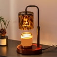 thumbnail image 1 of ANMUYUM,Candle Warmer Lamp,Log Glass Aromatherapy Candle Warmer Lamp, Adjustable Height Stepless Dimmable Melting Wax Lamp with Timer, Tortoise Glass Lampshade Wooden Base(Brown 4.72in), 1 of 6