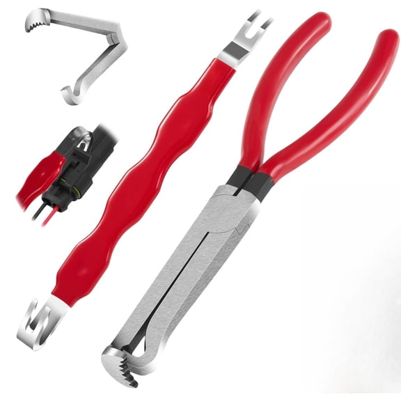 ANMUYUM,Lockpick Set Kit,Automotive Connector Release Pliers Set,Electrical Plug Disconnect Removal Tool,Stainless Steel Wiring Terminal Separation Pliers with Non-Slip(Red 7.87in)