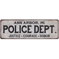 thumbnail image 1 of ANN ARBOR, MI POLICE DEPT. Home Decor Metal Sign Gift 6x18 206180012224, 1 of 1