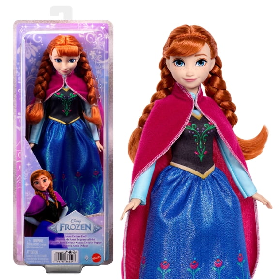 Disney Frozen Anna Fashion Doll with Sparkling Removable Dress, Cape & Boots, Inspired by Movie