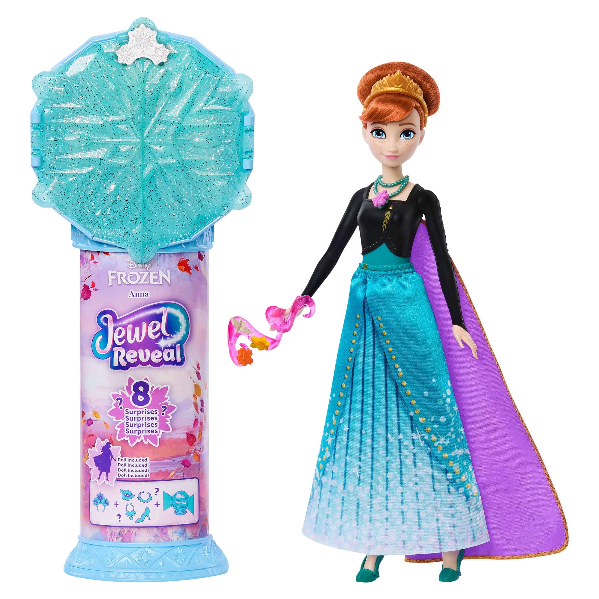 Disney Frozen Jewel Reveal Anna Fashion Doll with 8 Surprises Including Gem Box & Accessories