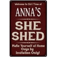 thumbnail image 1 of ANNA'S She Shed Sign Red Wall Shack Decor Lady Cave 8 x 12 Matte Finish Metal 108120088036, 1 of 1