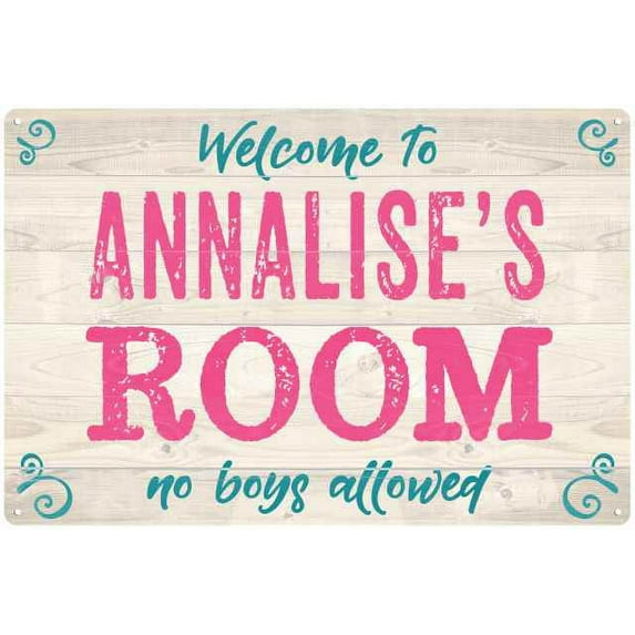 ANNALISE'S Room Kids Bedroom Sign Gift 8x12 Metal Sign 108120089391
