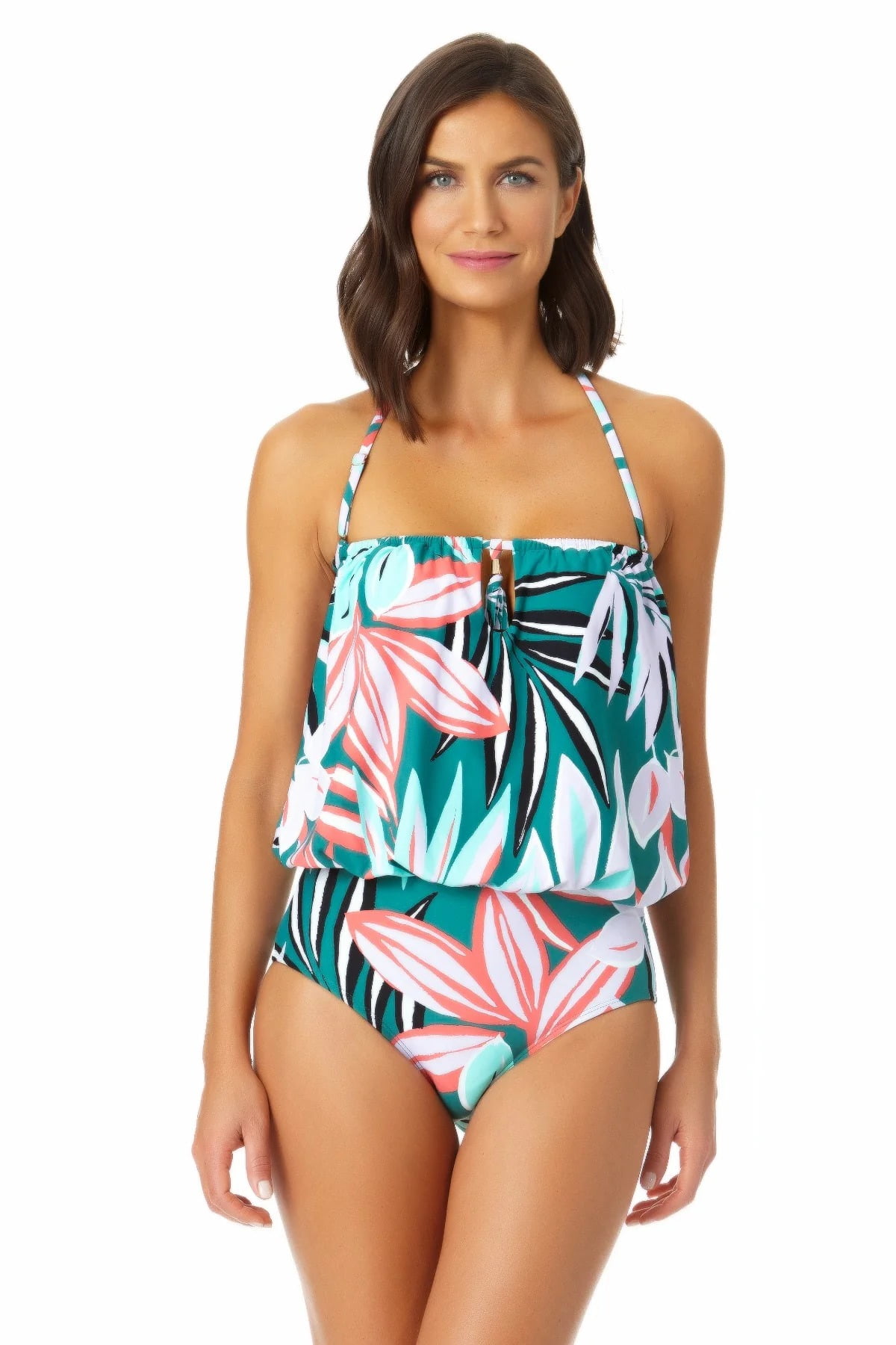 Factory: Colorblock Scalloped One-piece Swimsuit For Women