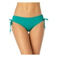 thumbnail image 1 of ANNE COLE Women's Teal Stretch Ruched Tie Lined Adjustable Full Coverage Bikini Swimsuit Bottom L, 1 of 2