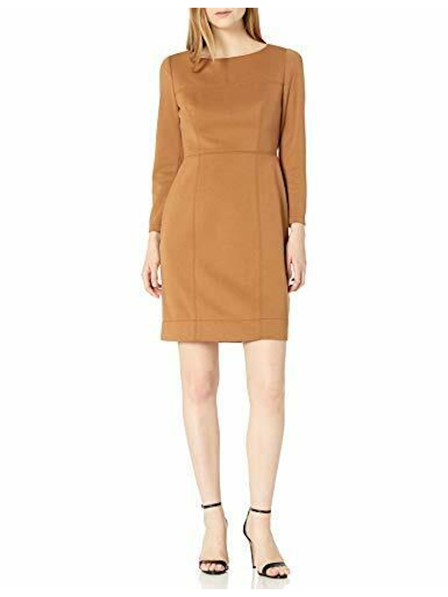 Anne Klein Women's  Short Sleeve Knee Length Sheath Dress Black Size Large