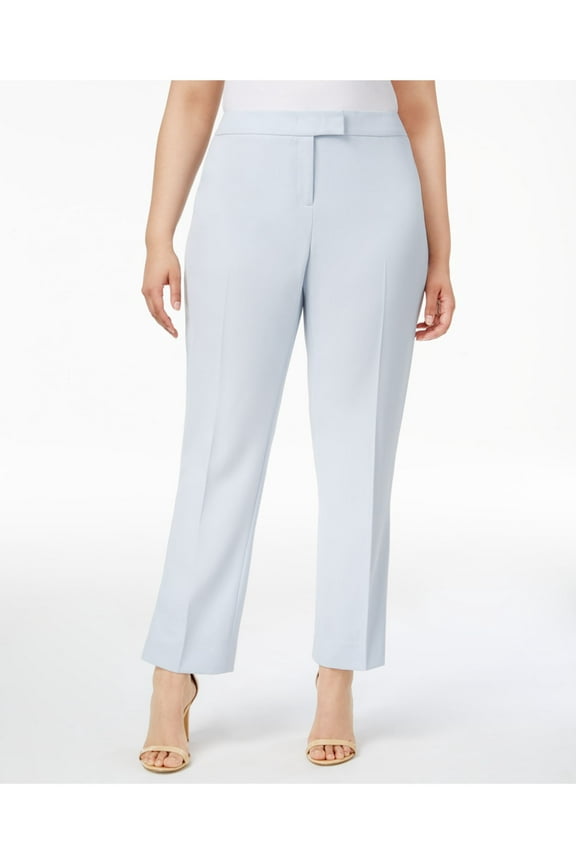 $99 Womens New Light Blue Straight leg Pants 22W Plus B+B