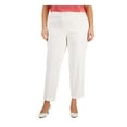 thumbnail image 1 of ANNE KLEIN Womens Ivory Zippered Pocketed Ankle Length Wear To Work Straight leg Pants 16, 1 of 4