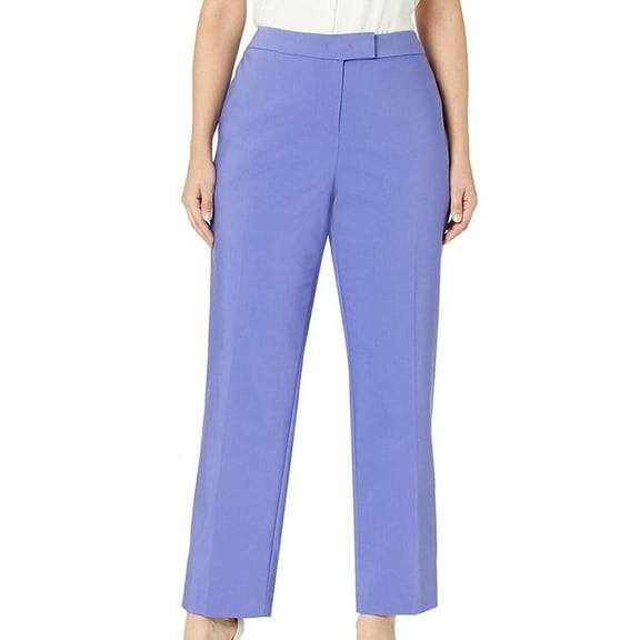 ANNE KLEIN Womens Light Blue Zippered Straight leg Pants Size: 0