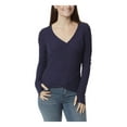 thumbnail image 1 of ANNE KLEIN Womens Navy Long Sleeve V Neck Top S, 1 of 4