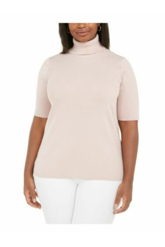 Womens Pink Turtle Neck Sweater Plus 0X