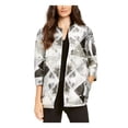 thumbnail image 1 of ANNE KLEIN Womens Silver Printed Jacket S, 1 of 2