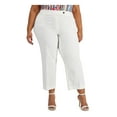 thumbnail image 1 of ANNE KLEIN Womens White Zippered Pocketed Button Closure Wear To Work Cropped Pants Plus 18W, 1 of 4