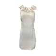 thumbnail image 1 of ANNE LEMAN Women's Cream Ruffle Trim Courchevel Sheath Dress 99904 Size XS, 1 of 2