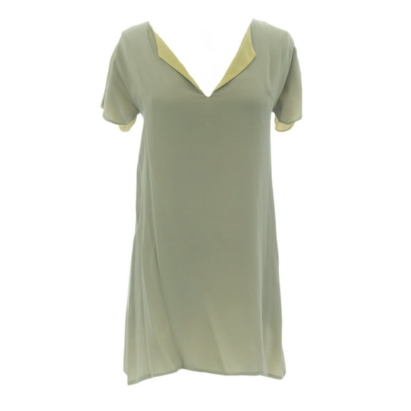 ANNE LEMAN Women's Grey/Lemon Yellow Reversible Dress 99918 Sz S