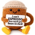 thumbnail image 1 of ANNECOSK Handmade Positive Crochet Coffee Cup - Desk Decor & Gift for Coffee Lovers, 1 of 7