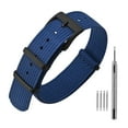 thumbnail image 1 of ANNEFIT Nylon Watch Band 16mm, One-Piece Waterproof Military Watch Straps with Heavy Black Buckle (Blue), 1 of 4