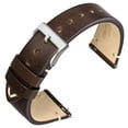 thumbnail image 1 of ANNEFIT Quick Release Watch Bands, Italian Vintage Leather Replacement Strap for Men and Women, Band Width 18mm (Dark Brown), 1 of 3