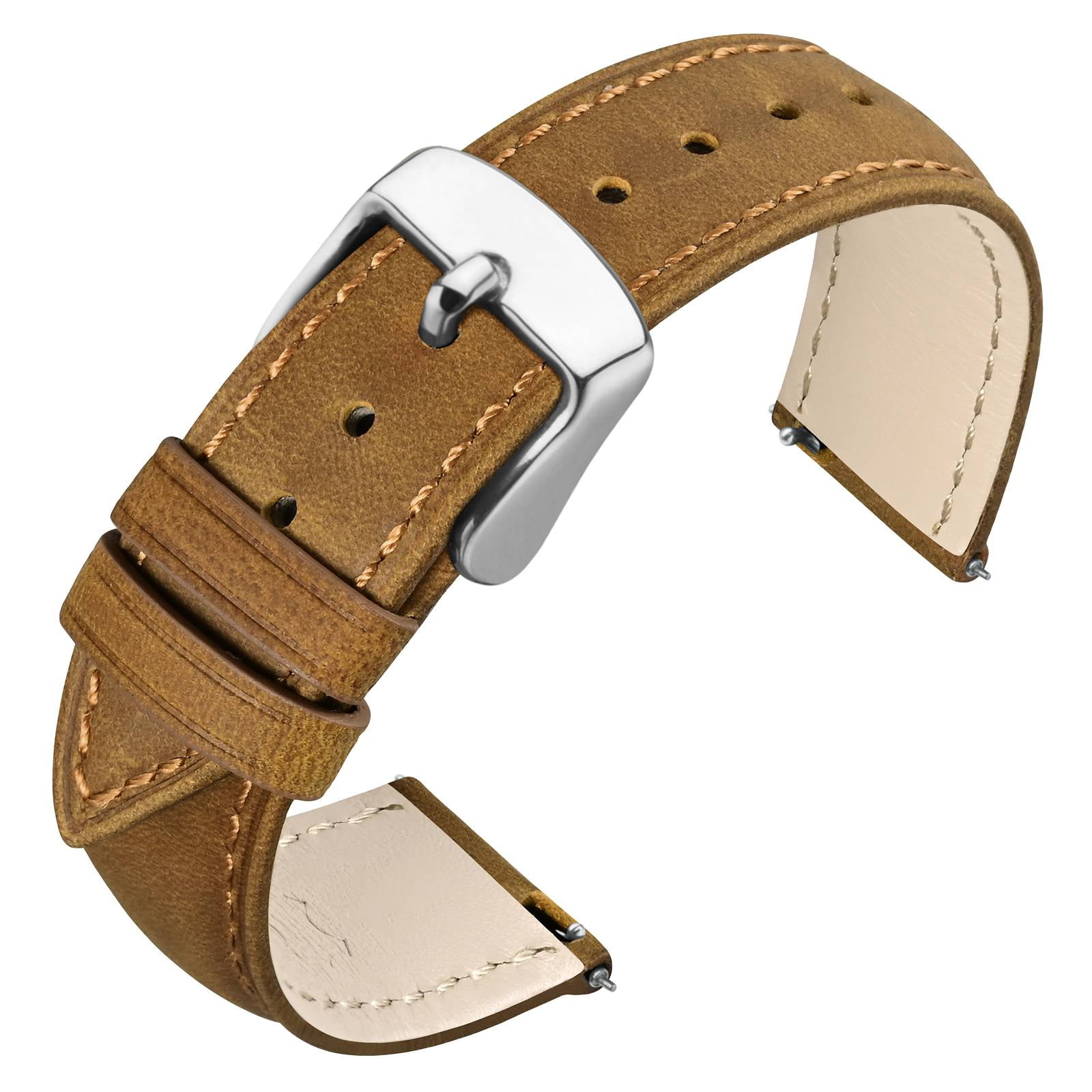 ANNEFIT Retro Watch Band 22mm, Crazy Horse Leather Watch Strap with ...