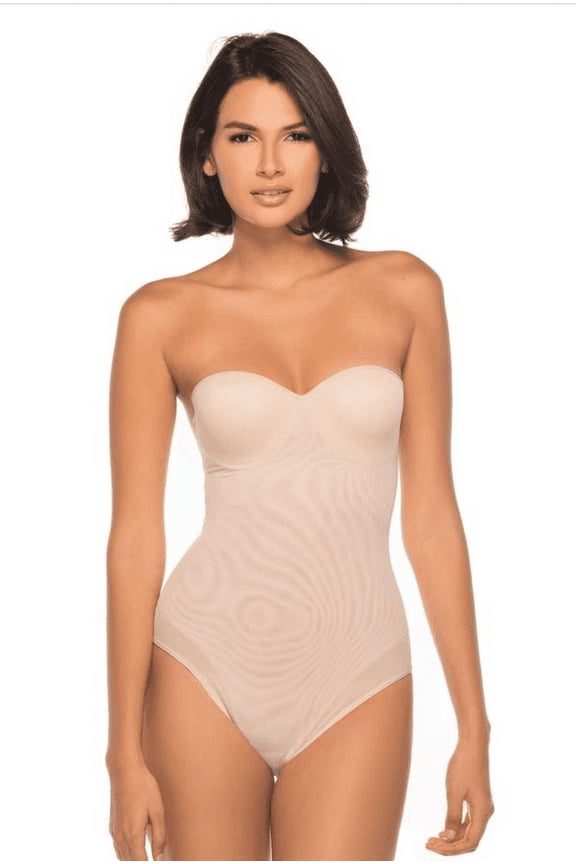 Beige Convertible Strapless Shaping Bodysuit, US 34D, UK 34D, NWOT