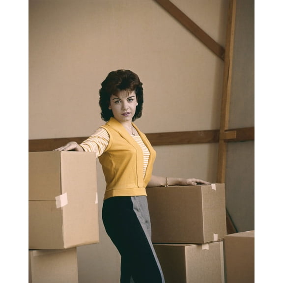 ANNETTE FUNICELLO 1960'S IN RED DRESS OUTSIDE HOUSE 24X36 POSTER