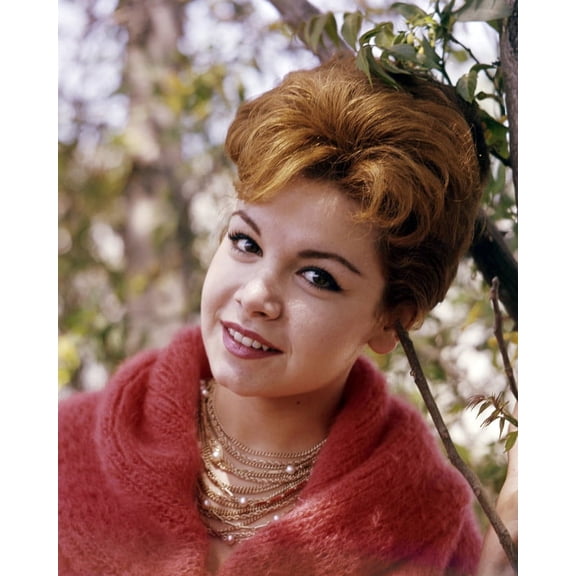 ANNETTE FUNICELLO IN SWEATER SMILING BY TREE 24X36 POSTER