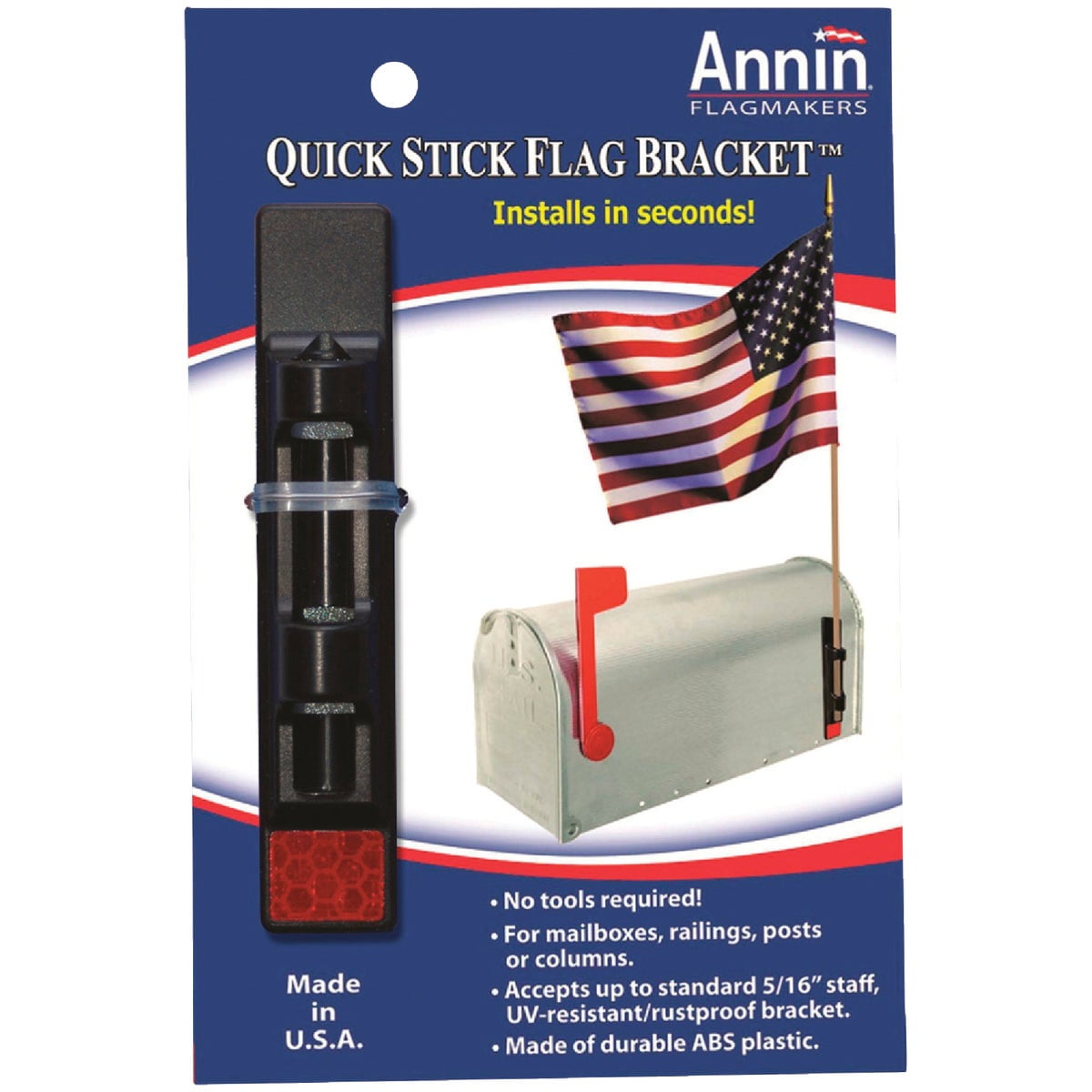 Black Plastic Quick Stick Flag Bracket for Mailboxes