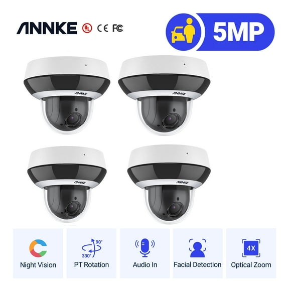 ANNKE 3K 4X H.265+ Optical Zoom Outdoor PoE IP Security Wired Camera, IK10 Vandal-Resistant, 2.8-12 mm Lens, Color Night Vision & Anti-Fog,Intelligent Detection and Facial Detection, 4PCS